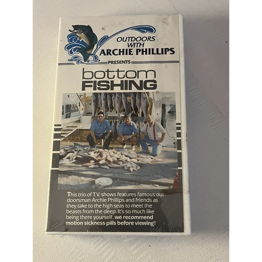 Outdoors With Archie Phillips Bottom Fishing VHS Vtg 1989 New Sealed - Rare